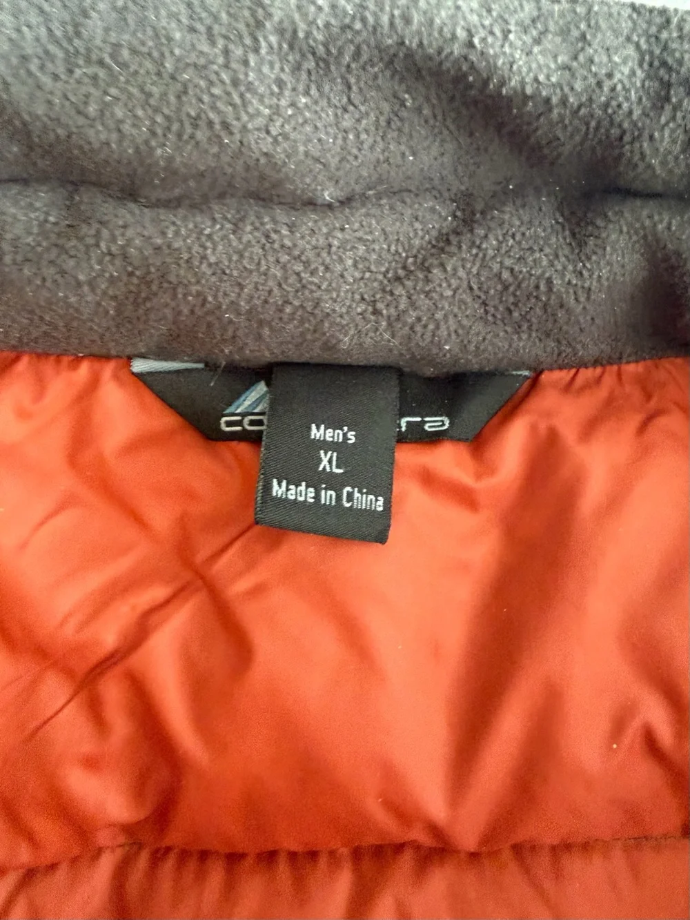 Cordillera Olive Green Puffer Vest with Orange Lining